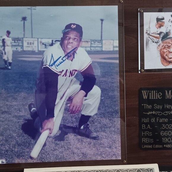 Rare! Willie Mays Signed Limited Edition Certified Plaque - Picture 2 of 7
